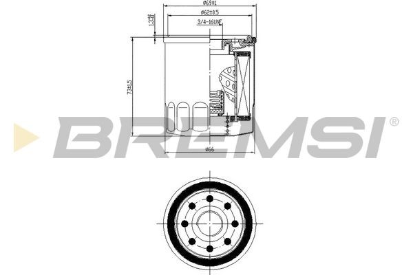 BREMSI FL0026: Eļļas filtrs ar atgriezējvārstu