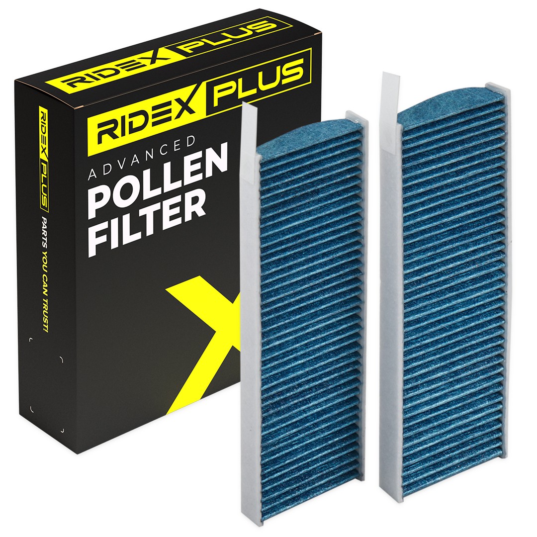 RIDEX PLUS 424I0506P: Filtre d'habitacle Filtre à charbon actif avec polyphenol, avec effet antibactérien, Filtre à poussière fine (PM 2.5), avec une activité antifongique, Filtre à charbon actif