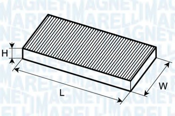 MAGNETI MARELLI 350203061740: Filtrs, Salona telpas gaiss Filtra patrona, Daļiņu filtrs