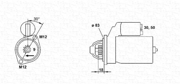 MAGNETI MARELLI 943251323010: Rozrusznik 1,8kW