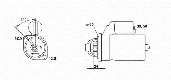 MAGNETI MARELLI 943251408010: Rozrusznik 1,5kW