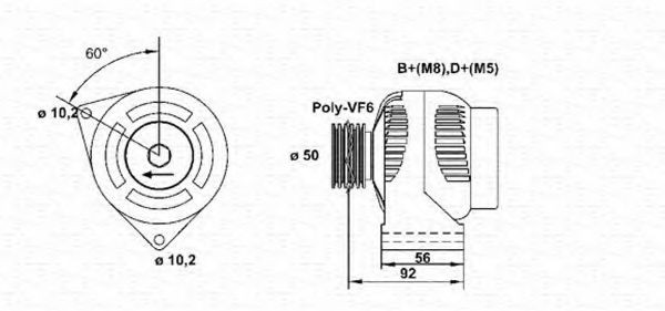 MAGNETI MARELLI 943355128010: Alternator 115A