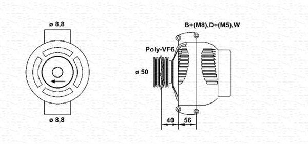 MAGNETI MARELLI 943355134010: Alternator 90A
