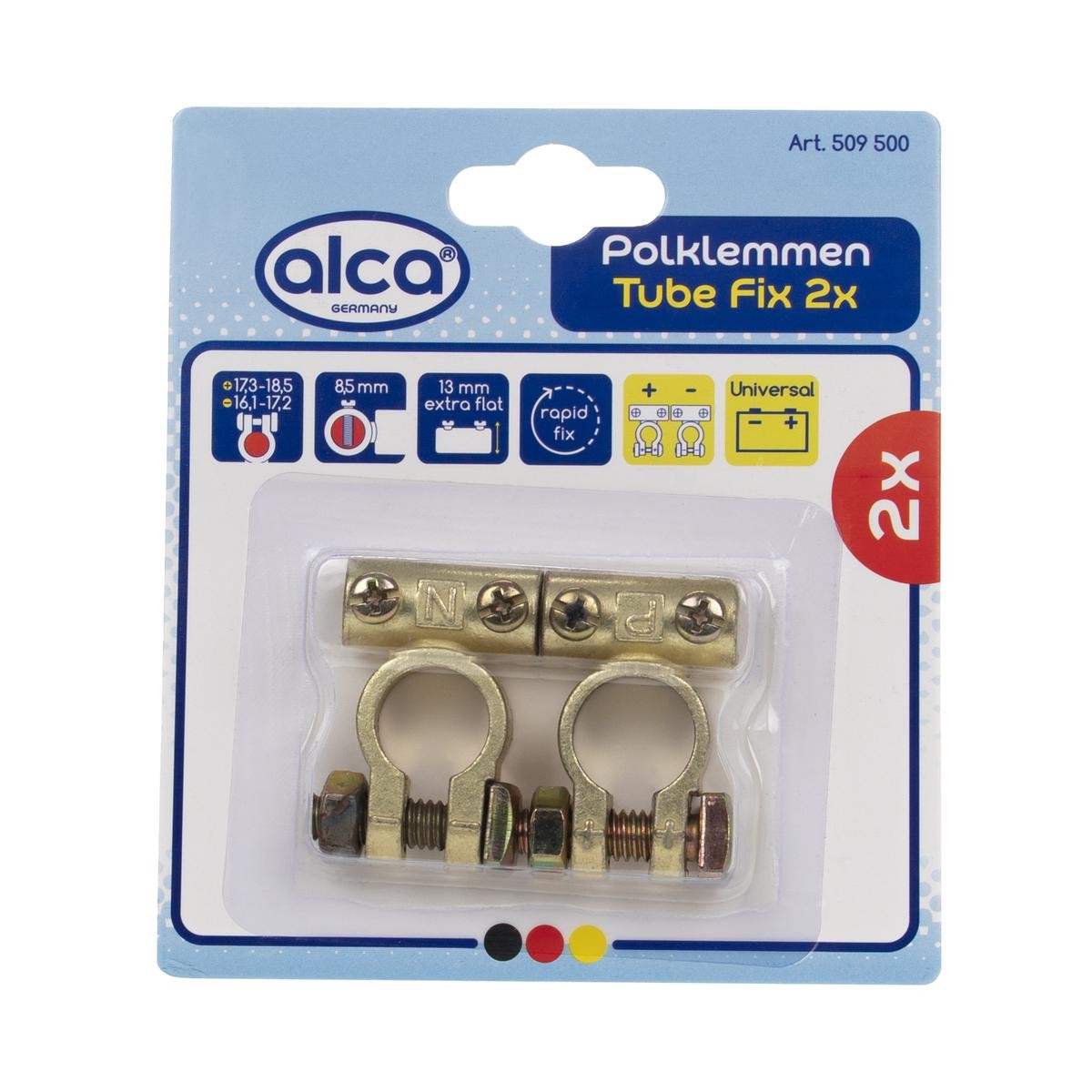 ALCA 509500: Clema pol baterie Tube Fix 2x
