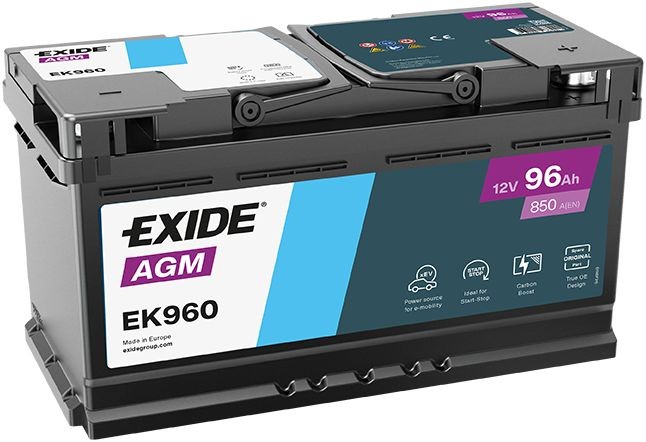 EXIDE EK960: Starterio akumuliatorius AGM AGM