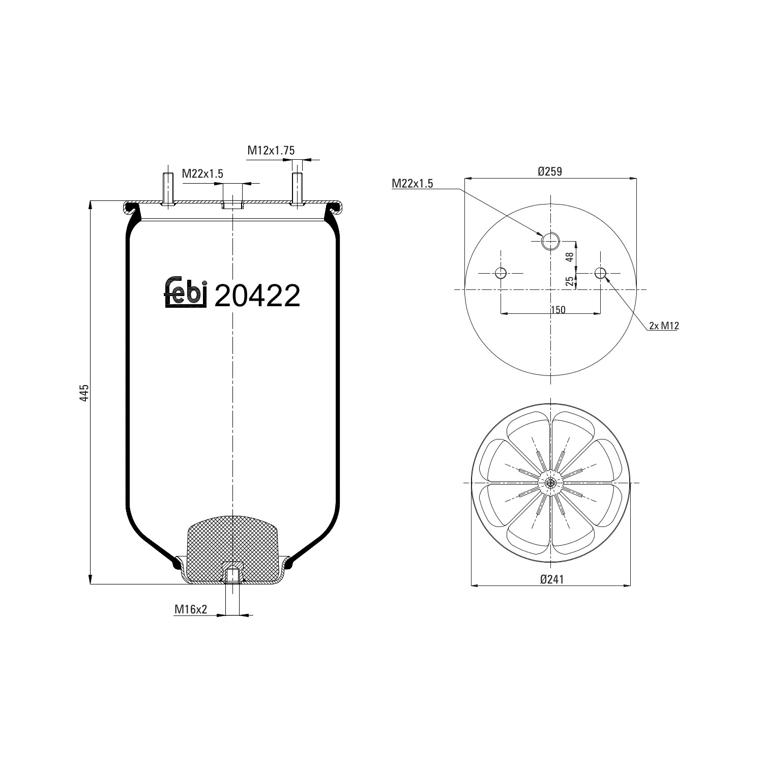 FEBI BILSTEIN 20422: Miech zawieszenia pneumatycznego