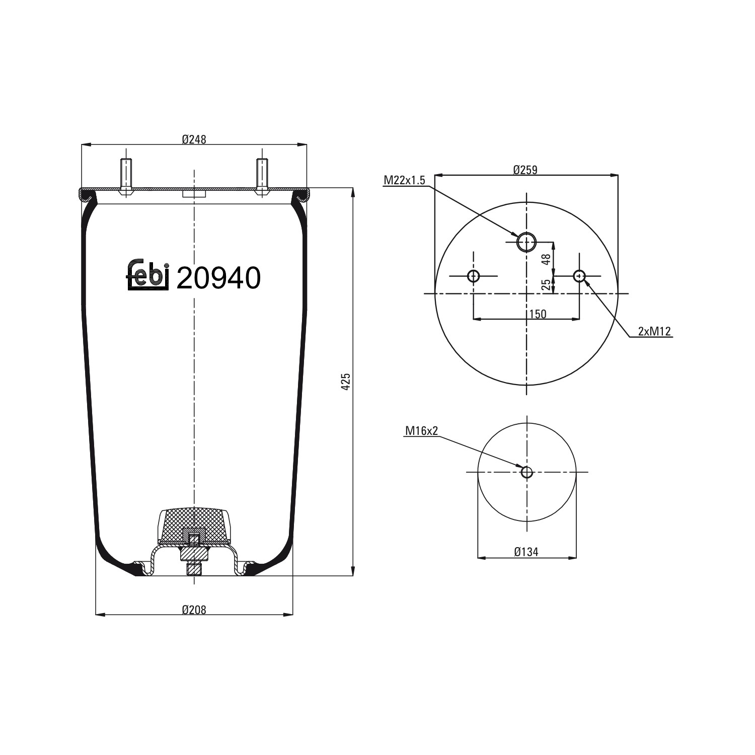 FEBI BILSTEIN 20940: Miech zawieszenia pneumatycznego