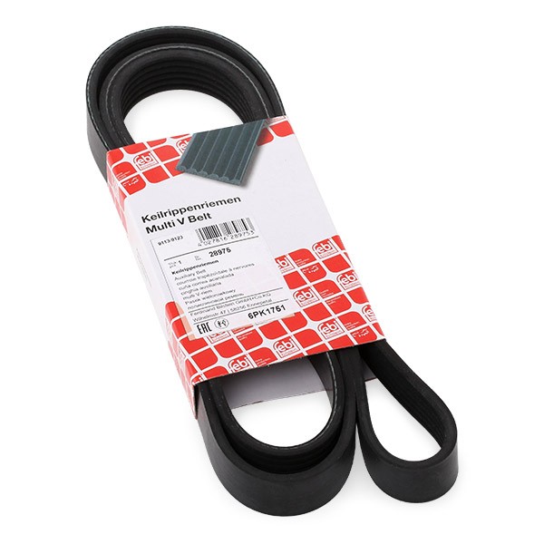 FEBI BILSTEIN 28975: Curea transmisie cu caneluri 1751mm, Numar nervuri: 6