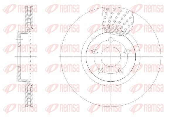 REMSA 62549.10: Bremseskive foraksel, Ø: 320mm, ventileret, Ø: 320mm