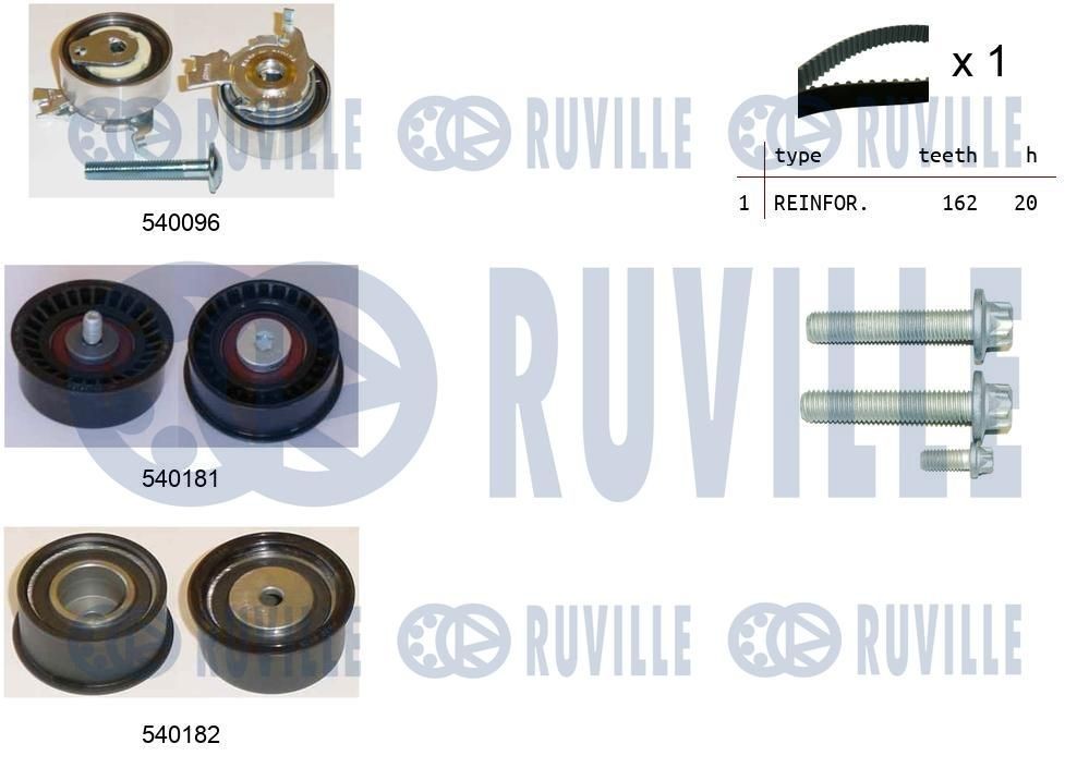 RUVILLE 550040: Tandremssæt Zähnez.: 162, med rem