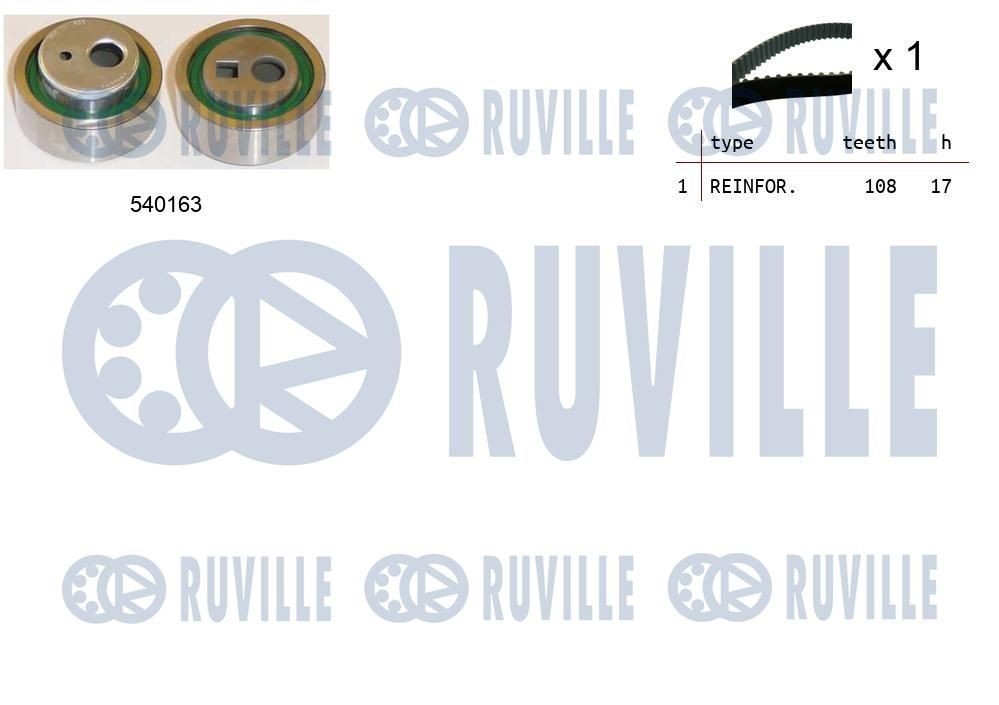 RUVILLE 550328: Kit cinghia di distribuzione N° denti: 108, con cinghia