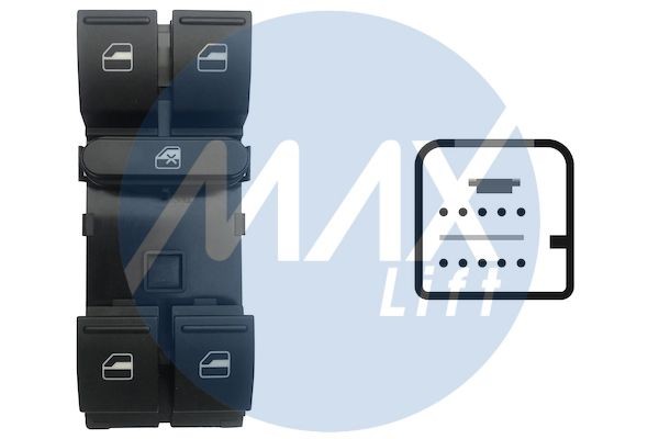 MAX SVW100: Lüliti, aknatõstuk ees vasakul