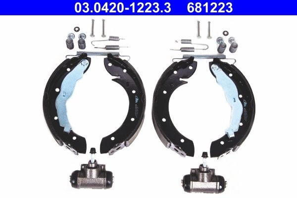 ATE 03.0420-1223.3: Zestaw szczęk hamulcowych z cylinderkiem hamulcowym, z dodatkami Original Kit
