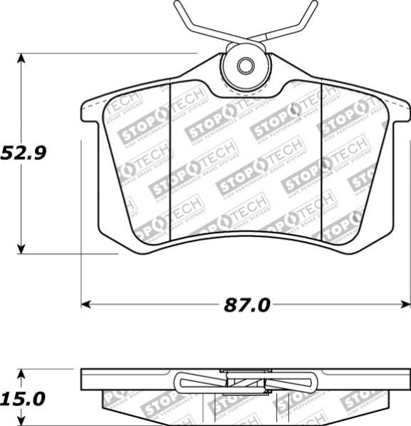STOPTECH 308.03400: Klocki hamulcowe Oś tylna, ze śrubami prowadzącymi zacisku hamulcowego Premium (Sport)