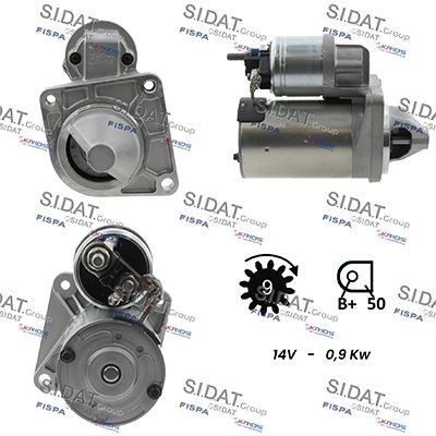 SIDAT S12VA0018: Motorino avviamento 0,9KW