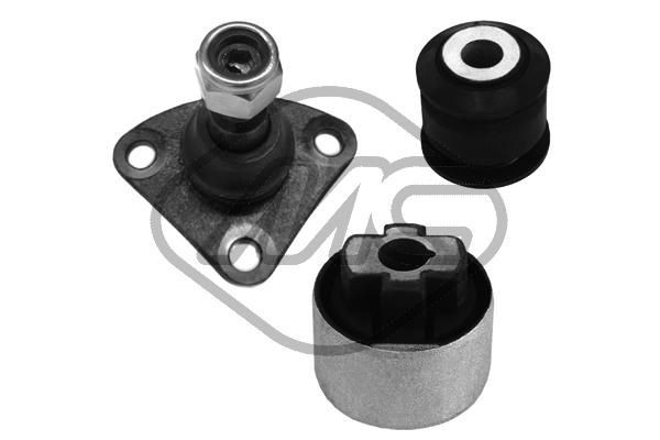 Metalcaucho 53704: Kit de réparation, bras triangulaire inférieur, Essieu avant gauche, Essieu avant droit, avec rotule de suspension, avec support en caoutchouc, sans monture