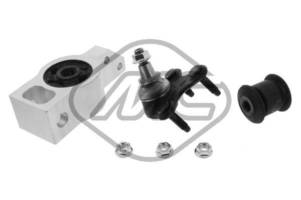 Metalcaucho 53728: Kit de réparation, bras triangulaire inférieur, Essieu avant droit, avec rotule de suspension, avec support en caoutchouc, avec kit de vis de fixation