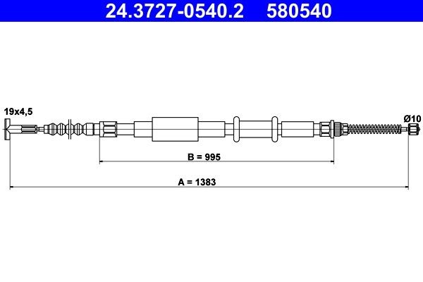 ATE 24.3727-0540.2: Handremkabel 1383mm