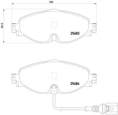 BREMBO P 85 126E: Piduriklotsid BEYOND LINE - EV koos lisadega, koos pidurisadula kruvidega, koos kokkusurumisvastase plekiga