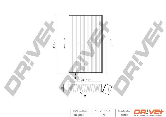 Dr!ve+ DP1110.12.0165: Filtro abitacolo Filtro al carbone attivo