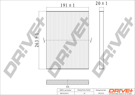 Dr!ve+ DP1110.12.0173: Filtrs, Salona telpas gaiss Aktivētās ogles filtrs