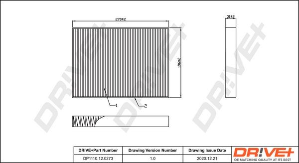 Dr!ve+ DP1110.12.0273: Filtro abitacolo Filtro al carbone attivo