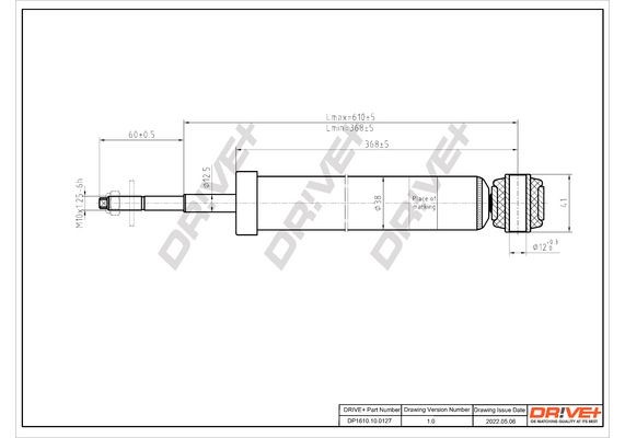 Dr!ve+ DP1610.10.0127: Amortizor puntea spate, presiune gas, Telescop - amortizor
