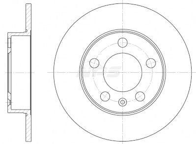 NPS V331G02: Bremsscheibe Hinterachse, Ø: 232mm, voll, Ø: 232mm