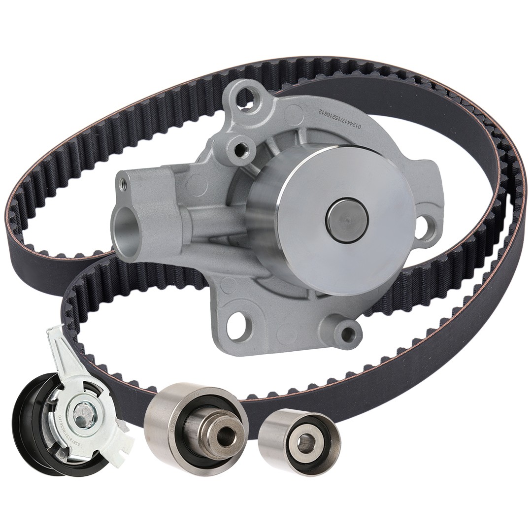 RIDEX 3096W0582: Kit de distribution + pompe à eau Pompe à eau non-commutable, sans kit de vis