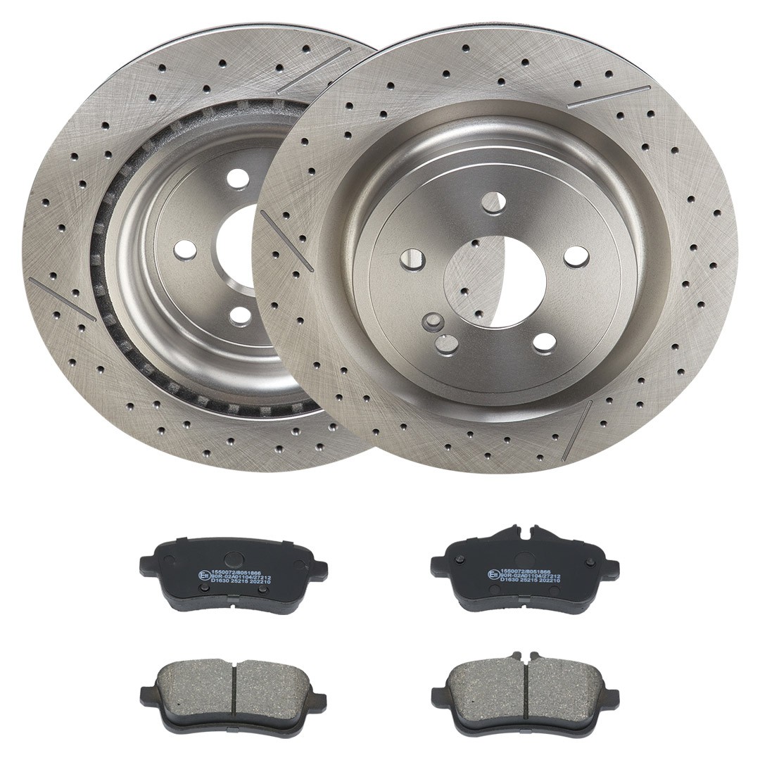 RIDEX 3405B2396: Pidurikomplekt, ketaspidur Tagasild, Ø: 330mm, augustatud/sise, piludega