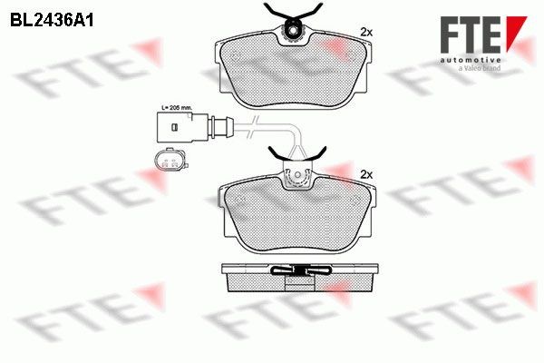 FTE 9010736: Plăcuțe de frână puntea spate
