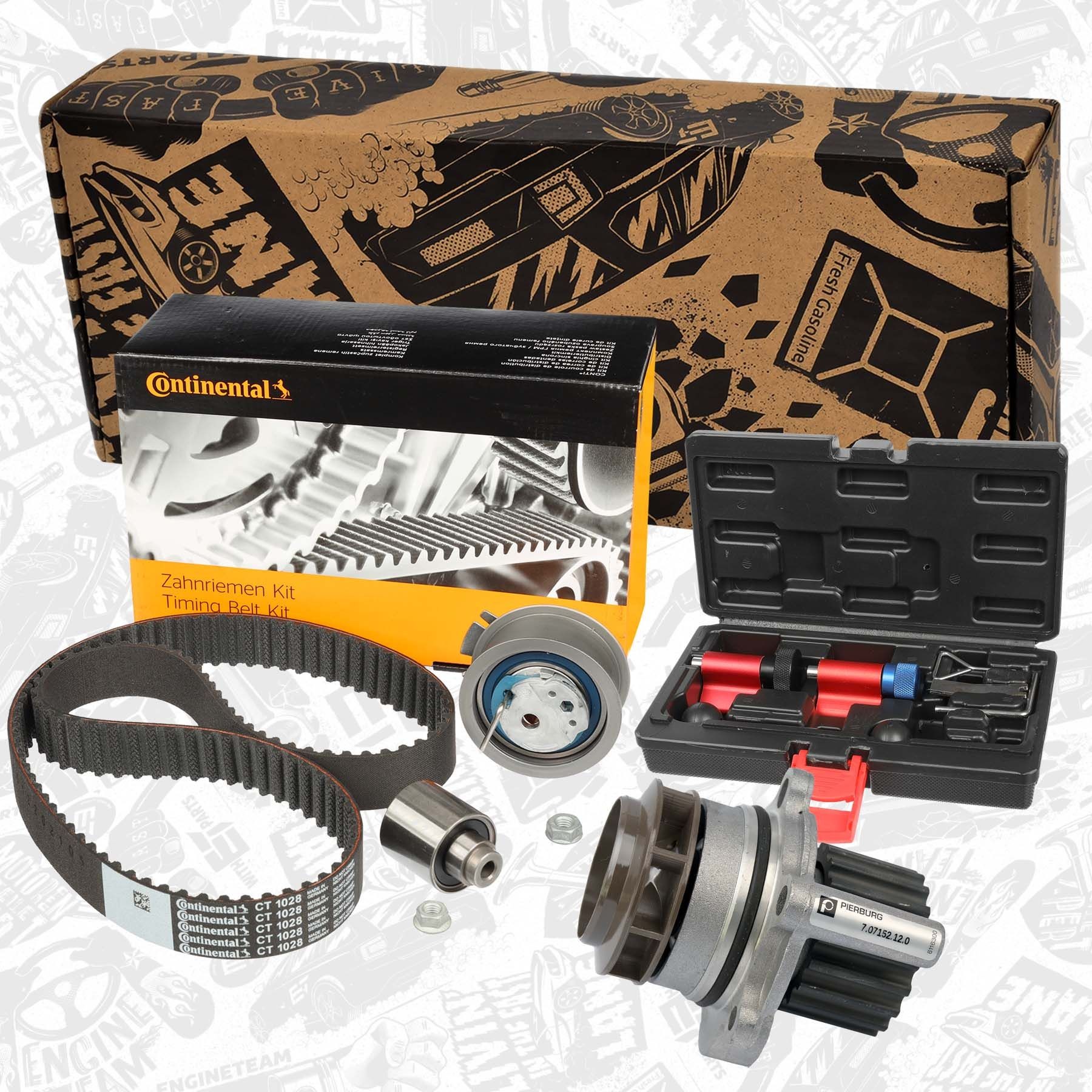 ET ENGINETEAM RM0011VR2: Ūdenssūknis + Zobsiksnas komplekts boxET – service kit Zobu skaits: 120, Platums: 30mm, ar montāžas instrumentu