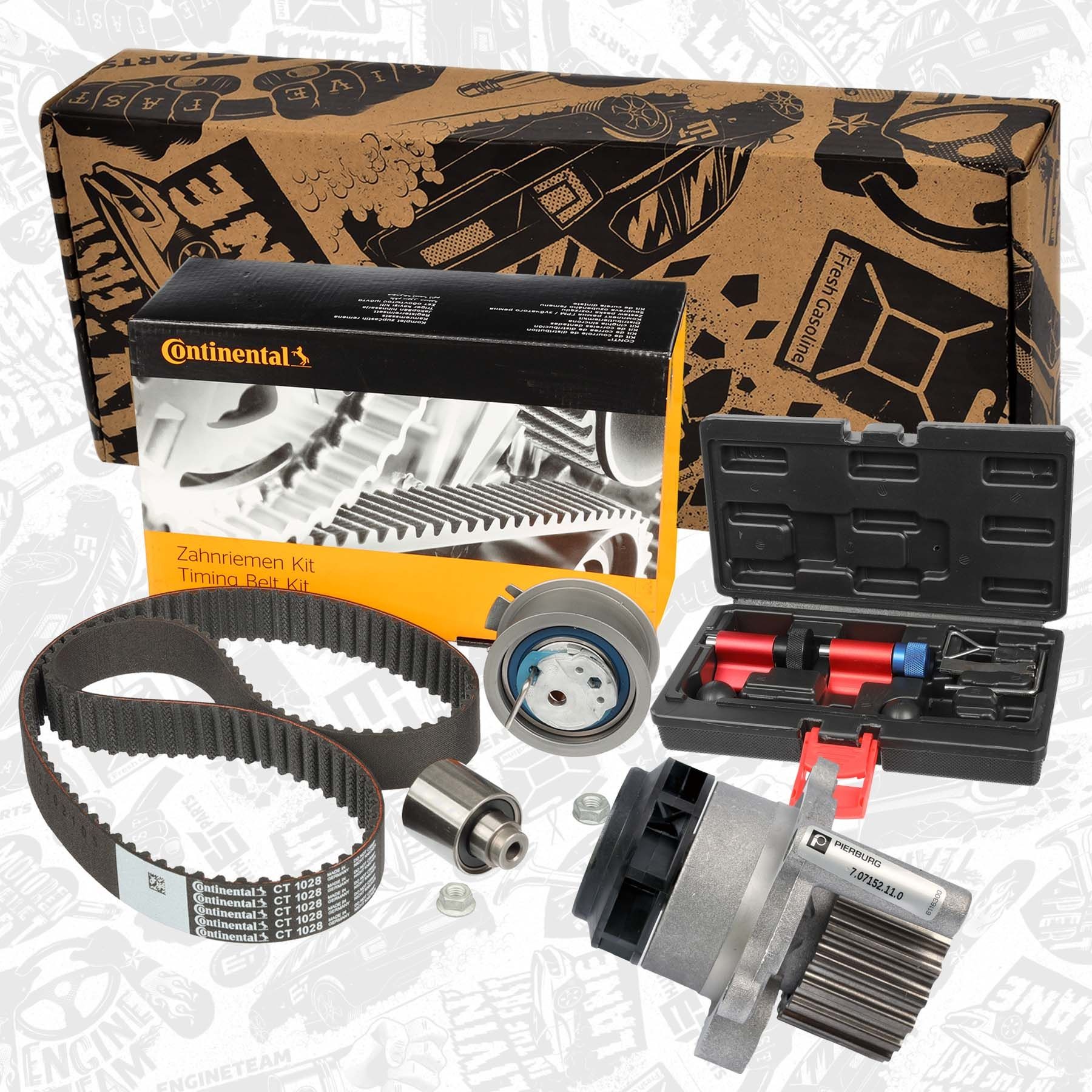 ET ENGINETEAM RM0012VR2: Kit cinghia distribuzione, pompa acqua boxET – service kit N° denti: 120, Largh.: 30mm, con pompa acqua, con attrezzo montaggio