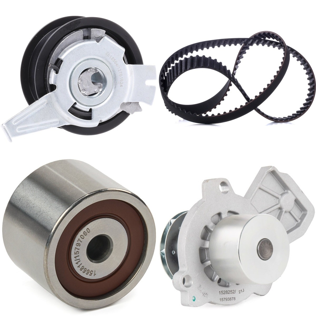RIDEX 3096W0632: Kit cinghia distribuzione, pompa acqua N° denti: 145, con tirante a vite, senza contatto d'arresto integrato, Pompa acqua non inseribile