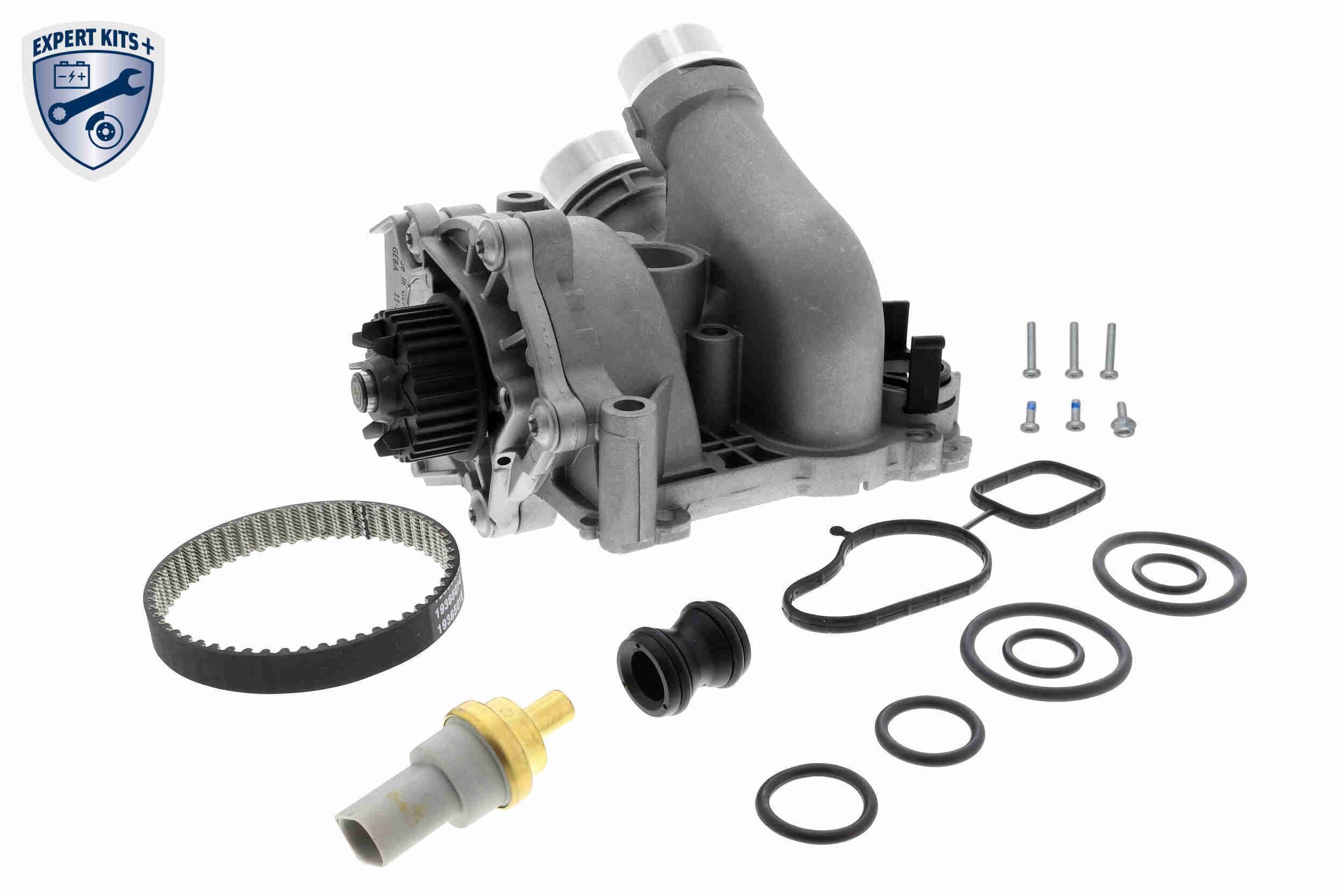 VEMO V15-99-2114-1 Wasserpumpe + Zahnriemensatz EXPERT KITS + mit Dichtungen, mit Klammer, mit Riemen, mit Flansch, mit Sensor, mit Thermostat