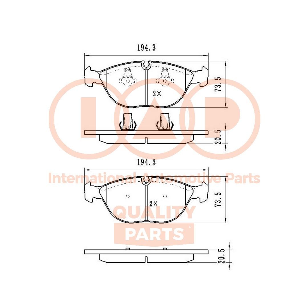 IAP QUALITY PARTS 704-02080 Bremsbeläge Vorderachse