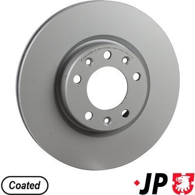 JP GROUP 4163103800: Bremseskive JP foraksel, Ø: 283mm, indvendigt ventileret, Ø: 283mm, coatet, med skruer