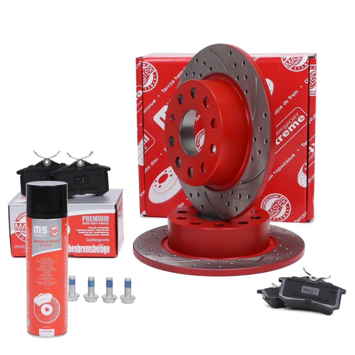 MASTER-SPORT 201022772P: Kit de discos de freno y pastillas PROMO Eje trasero, Ø: 253mm, macizo