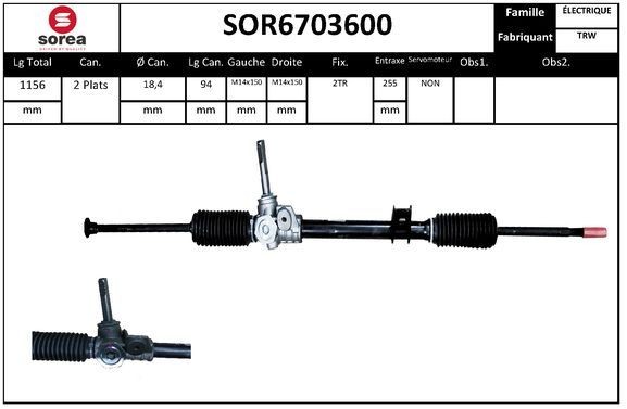 SNRA SOR6703600: Кормилна рейка