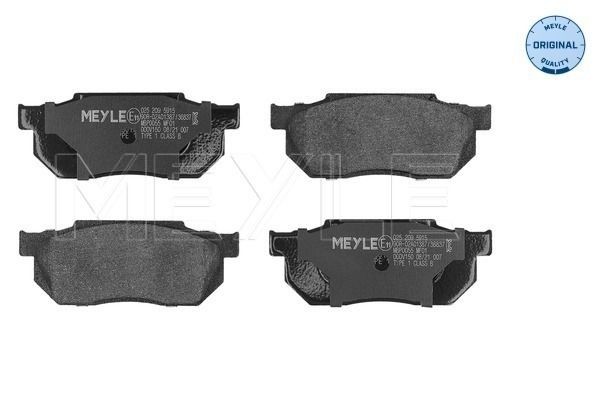 MEYLE 025 209 5915: Piduriklotsid Esisild, koos kokkusurumisvastase plekiga, ORIGINAL Quality