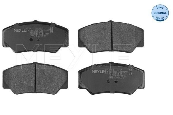 MEYLE 025 211 4117: Piduriklotsid Esisild, koos kokkusurumisvastase plekiga, ORIGINAL Quality