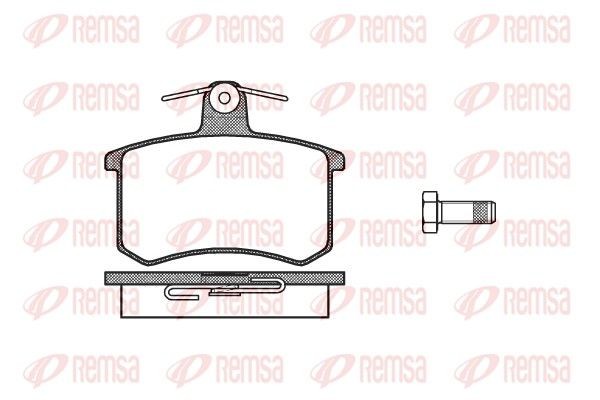REMSA 0135.00: Juego de pastillas de freno Eje trasero, con accesorios, con muelle, con lámina adhesiva, con tornillos