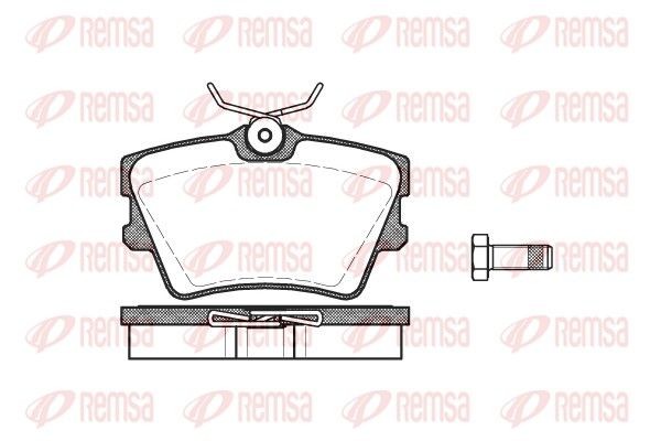 REMSA 0591.00: Juego de pastillas de freno Eje trasero, con accesorios, con muelle, con lámina adhesiva, con tornillos
