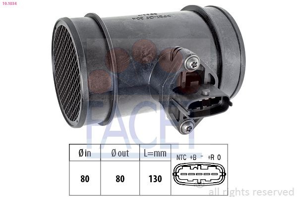 FACET 10.1034: Débitmètre d'air Made in Italy - OE Equivalent