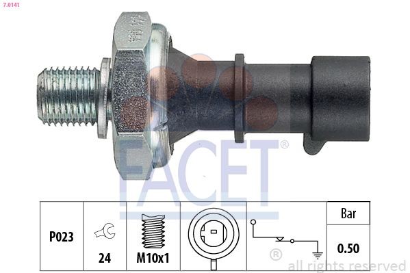 FACET 7.0141: Alyvos slėgio jungiklis Made in Italy - OE Equivalent