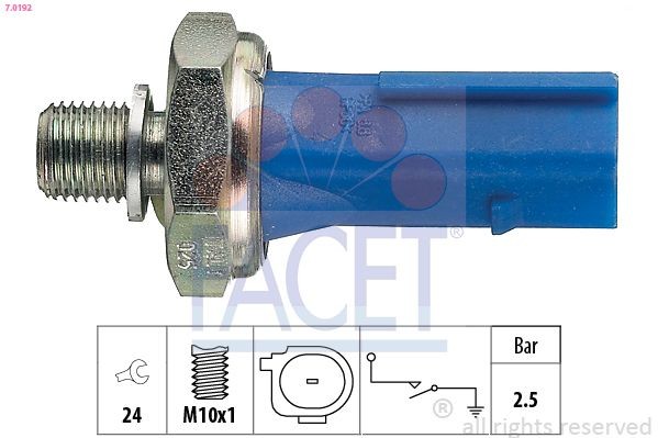 FACET 7.0192: Senzor presiune ulei Made in Italy - OE Equivalent