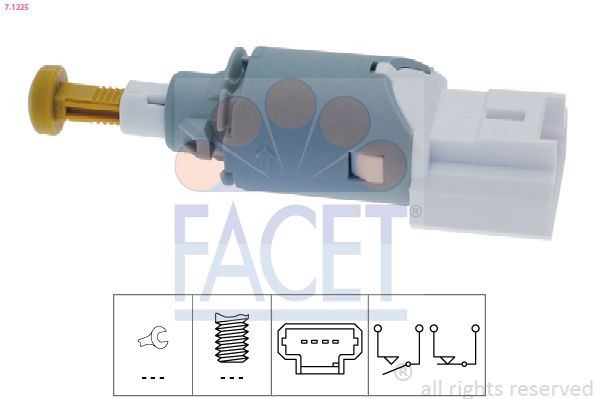 FACET 7.1225: Interruttore pedale freno Made in Italy - OE Equivalent
