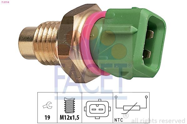 FACET 7.3114: Andur, Jahutusvedeliku temp. Made in Italy - OE Equivalent