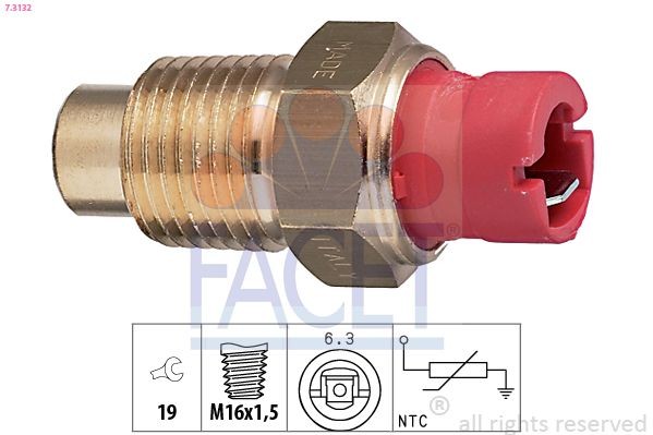 FACET 7.3132: Senzor, temperatura lichid de racire M16x1,5, Made in Italy - OE Equivalent