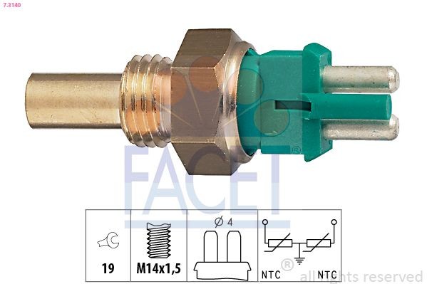 FACET 7.3140: Andur, Jahutusvedeliku temp. Made in Italy - OE Equivalent